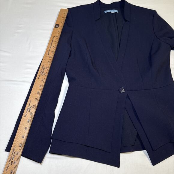 Antonio Melani Womens 8 Navy Blue 1 Button Layered Business Career Blazer EUC - Picture 7 of 15